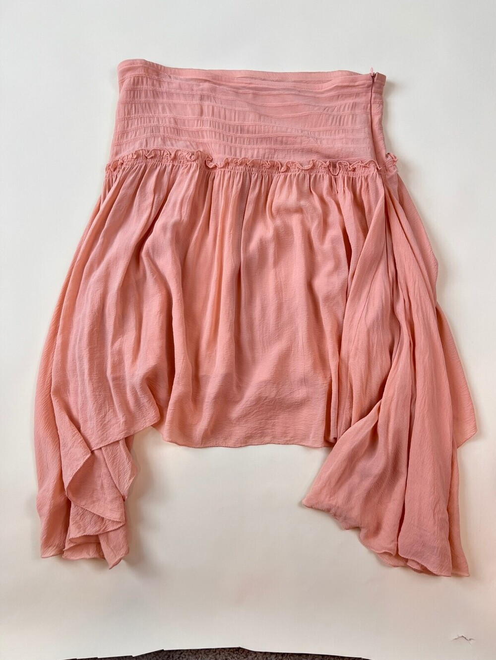 Vintage Y2K Pink 100% Silk Asymmetrical Skirt Fairy Whimsigoth size Large